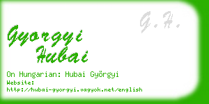 gyorgyi hubai business card